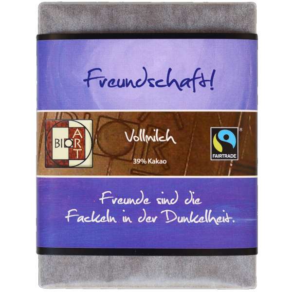 BioArt Fairtrade Schokolade "Freundschaft" (Vollmilch) 70g