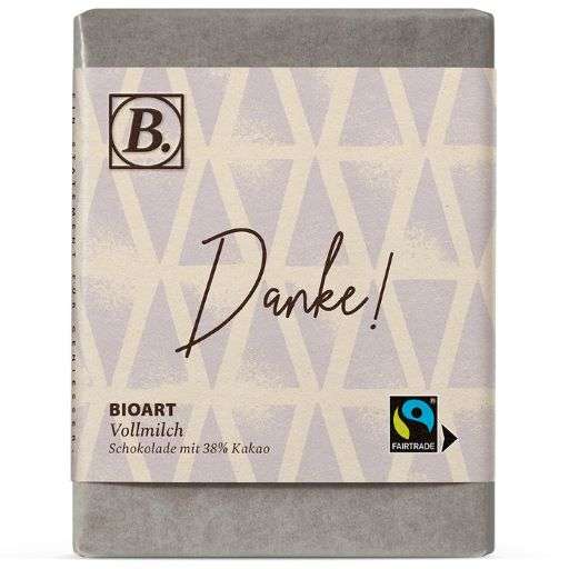 BioArt Fairtrade Schokolade "Danke" (Vollmilch) 70g