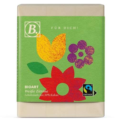 BioArt Fairtrade Schokolade "Für Dich" (Weiße Zitrone) 70g