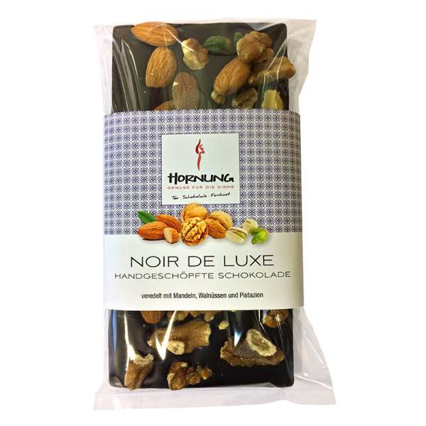 Hornung Schokolade Noir de Luxe (Mandeln, Walnüsse und Pistazien) Vegan 130g