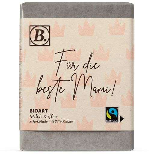 BioArt Fairtrade Schokolade "Für die beste Mami" (Vollmilch Milchkaffee) 70g