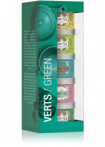 Geschenkset Green Teas - Die Kusmi Grüntee-Mischungen 125g (5 x 25g Dose)